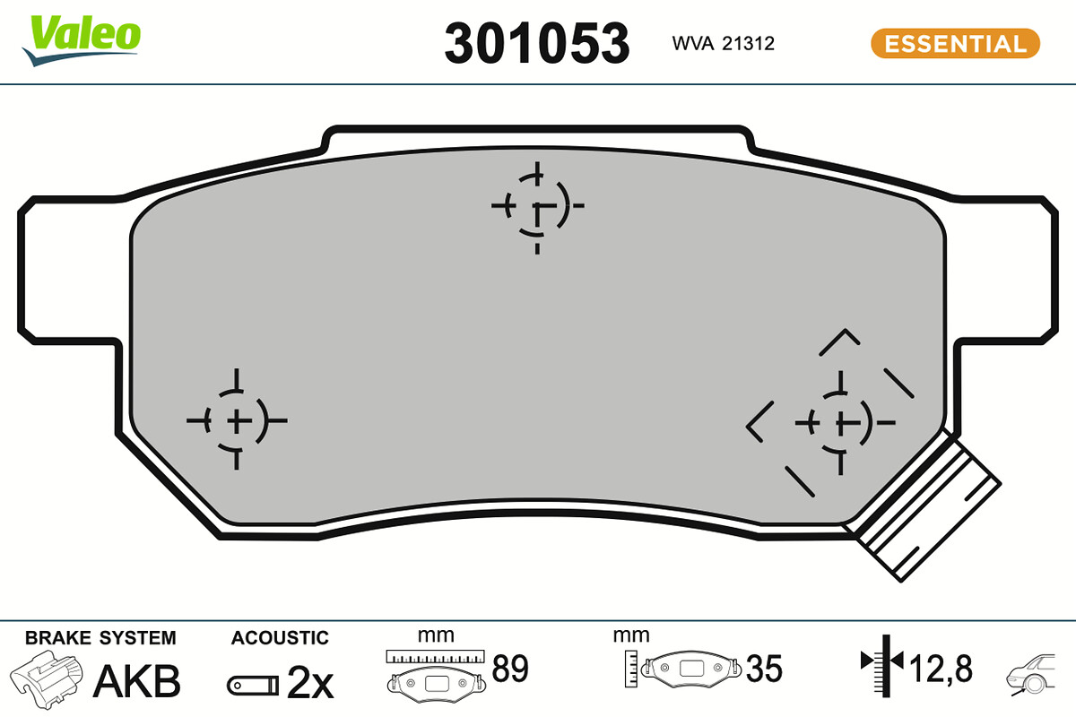 Jeu de 4 plaquettes de frein VALEO ref. 301053